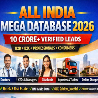 All India Mega Database 2026 – B2B, B2C, Professionals & Consumer Data | 10 Crore+ Verified Leads