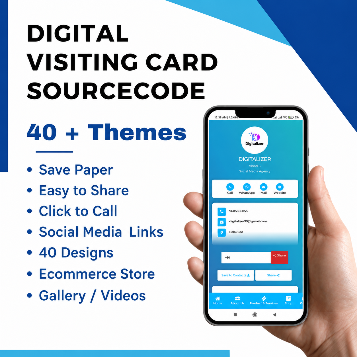 DIGITAL VISITING CARD 40+ THEME WEBSITE SOURCE CODE
